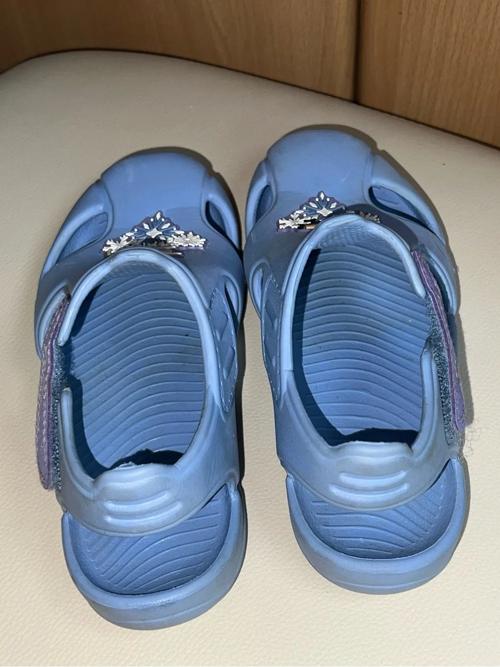 Disney Light Blue Kids Sandal Clogs with Princess Motifs